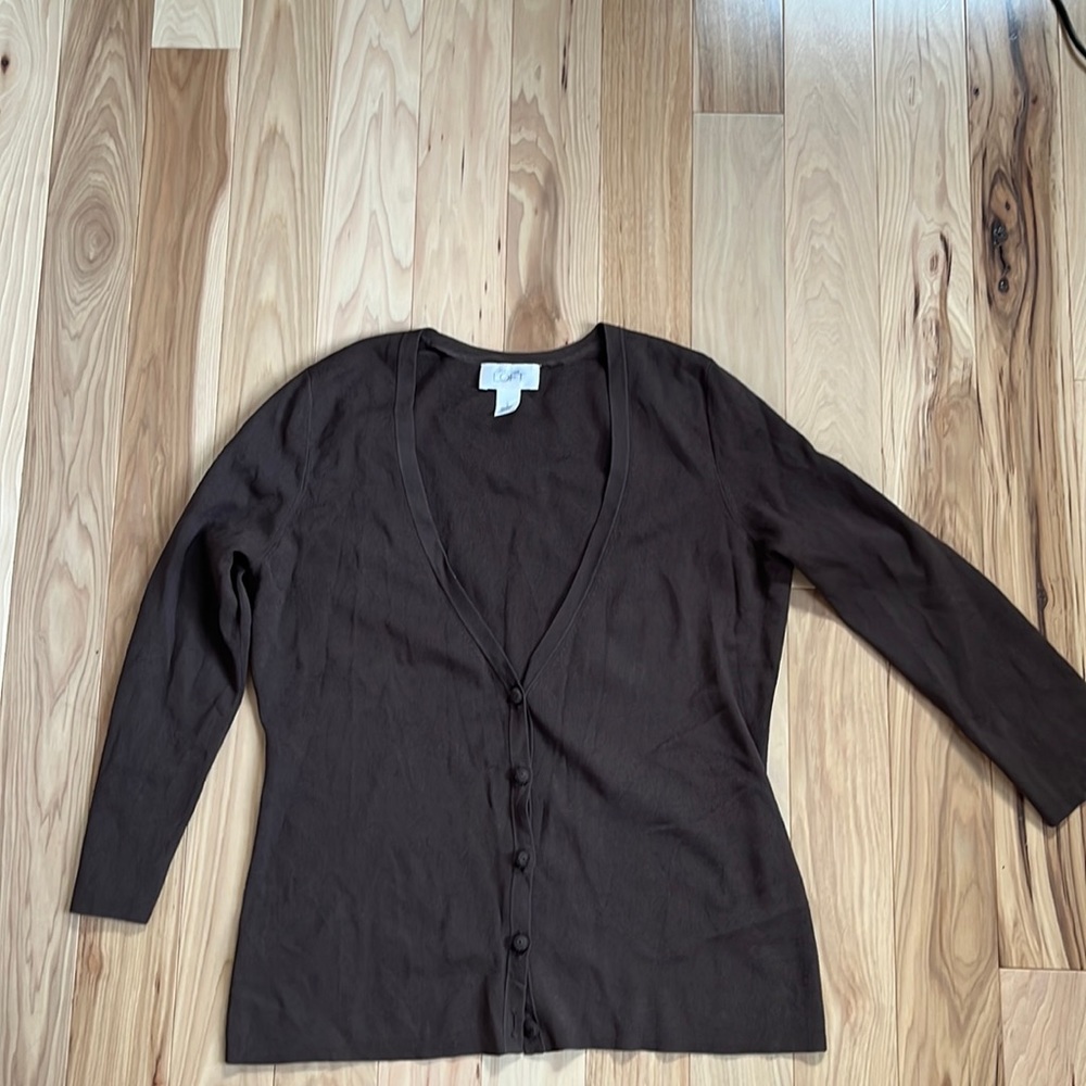 LOFT brown cardigan sweater
